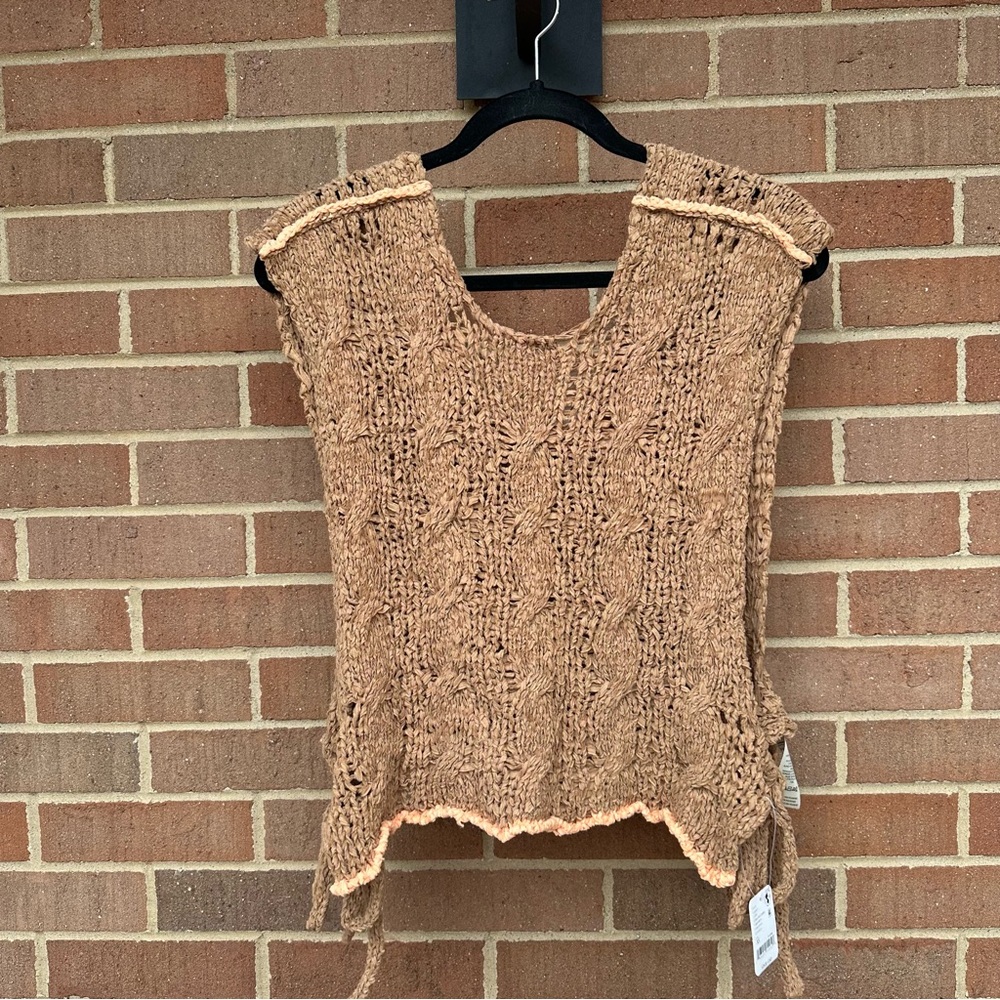 Free People Brown Knit Sleeveless Top